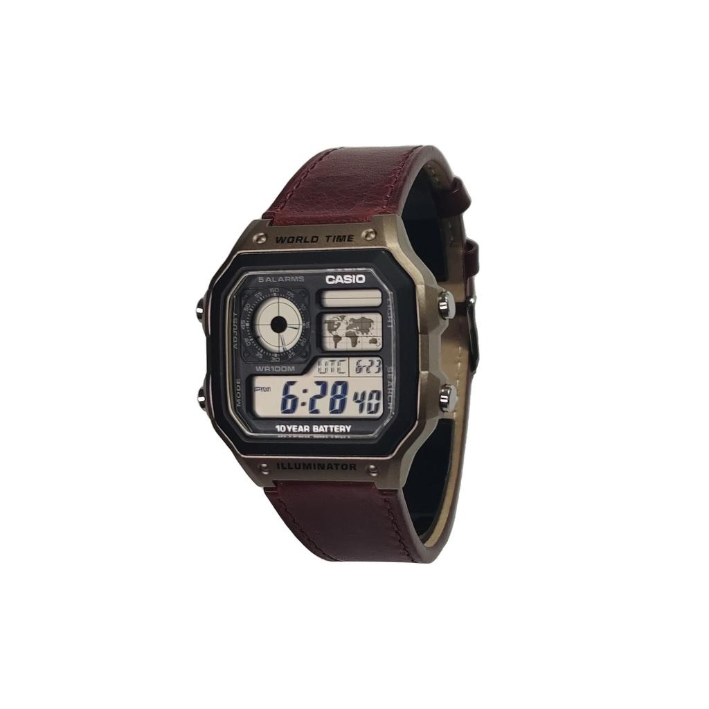 CASIO Custom Collection Quartz Movement Watch Men's Watches Black Dial AE-1200WH-5AV(Watch3--