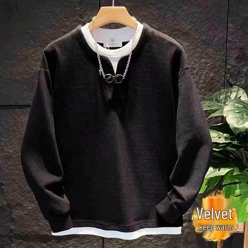 Herren Trendiger Lockerer Zweiteiler mit Langarm Kapuzenpullover im Koreanischen Stil