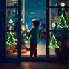 3Pcs LED Christmas Window Lights Silhouette Tree Decoration with Suction Cups Battery Powered Decorative Lights for Glass Wall