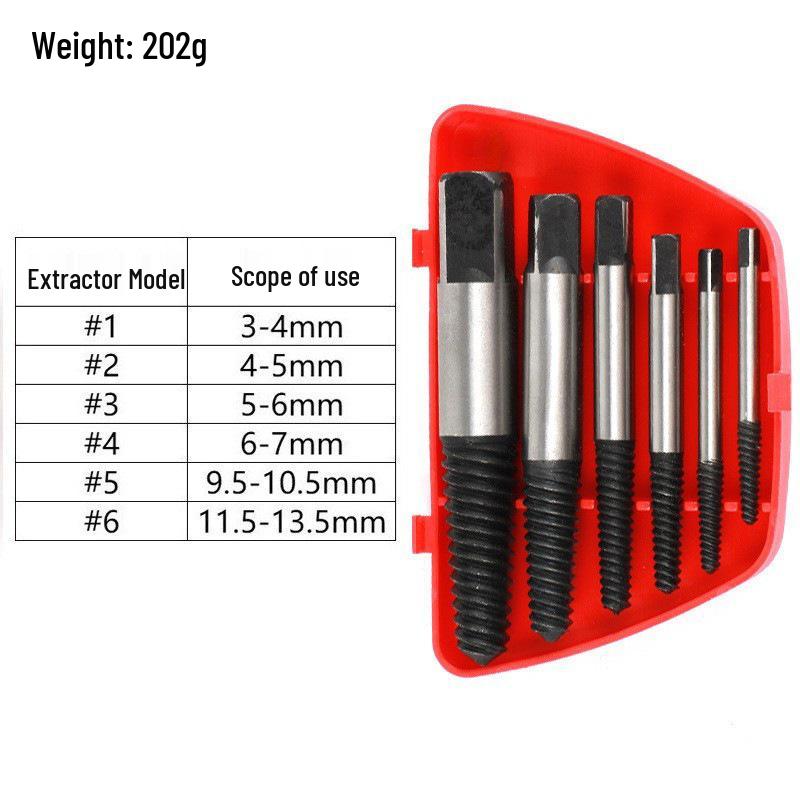 10-Piece Damaged Screw Extractor Set - Coarse & Fine Threads