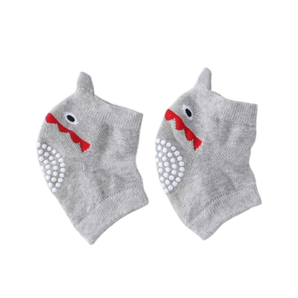 

Противоскользящий детский наколенник для ползания из хлопковой смеси, милый детский наколенник для малышей Grey dinosaur