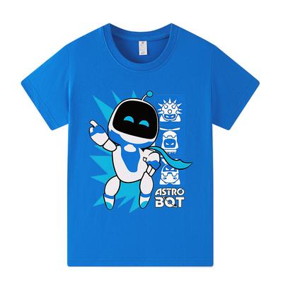 A1339 Kinder Astro Bot Print Rond Hals Korte Mouwen T-shirt
