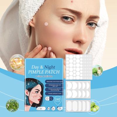 Pimple Patches For Face,Zit Covers,Hydrocolloid Acne Patches Zits Cover Stickers 4 Size With Tea Leaf Oil, Hedyotis Alba Extract, Bitter Melon ,240pc