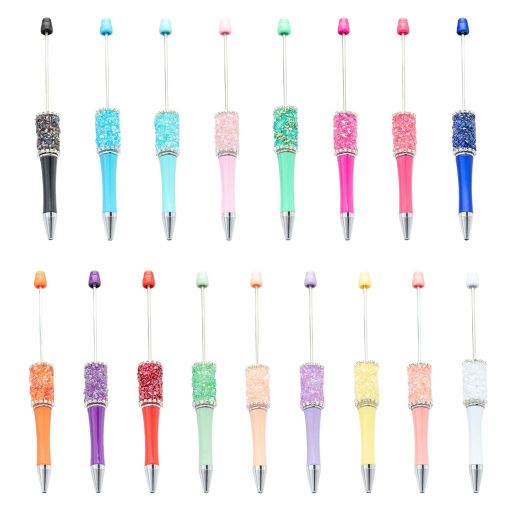 6 szt. Koralikowe długopisy kulkowe wysuwane długopisy kulkowe z cyrkoniami koralikowy długopis dla ucznia chłopca dziewczynki nagroda