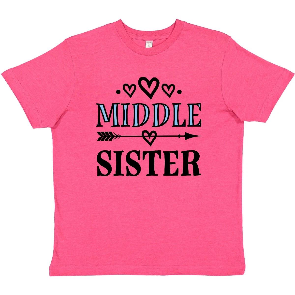 Inktastic Middle Sister Announcet Youth T-Shirt Sis Childs Clothing Tribal 100