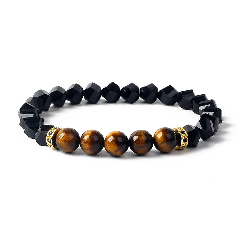 Facted Natural Obsidian Hematite Tiger Eye Beads Bracelets Men for Magnetic Health Protection Women Soul Jewelry Pulsera Hombre