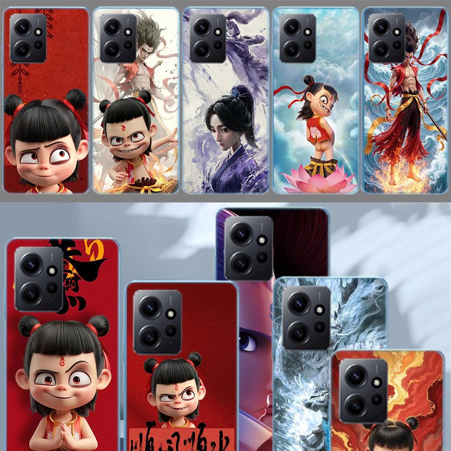 N-Nezha Anime Movie Phone Case For Redmi Note 14 15 Pro 5G 13 12 Pro Plus 11 11T 11E 11S 10 Pro 10S 9 9S Cover Cell Clear TPU Ca