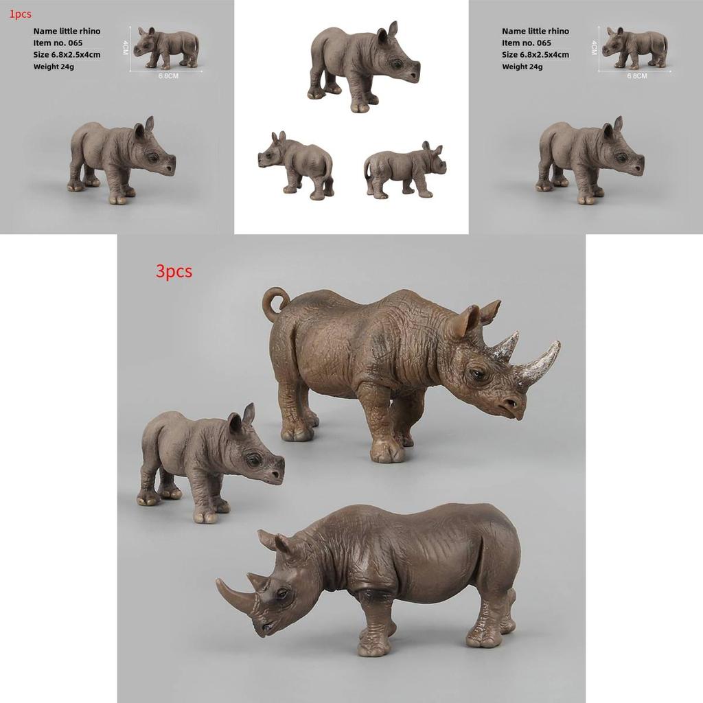 Modèle de Rhinocéros Africain Sauvage Jouet de Collection Pour Affichage Éducatif et Apprentissage des Enfants