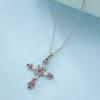 Bohemian Crystal Diamond Colorful Cross Pendant For Girls' Collarbone Necklace Accessories