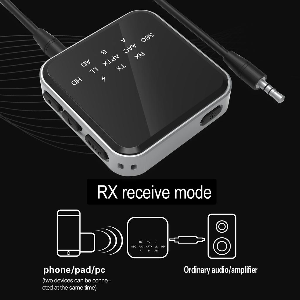 Aptx HD LL Adaptive Bluetooth Receiver Transmitter BT 5.2 RCA 3.5mm Jack AUX Wireless Audio Adapter Handsfree Call For TV Car PC
