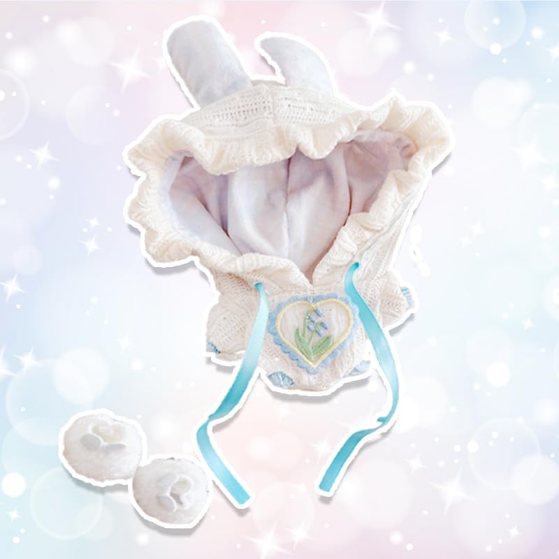 Plush Clothes, Bunny Ears Costume and Bunny Ears Shoes Set for Stuffed Animals, for 10-15cm, Favorite Goods, Light Blue, Blue [used]