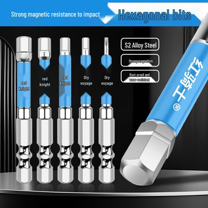 Red Knight Impact-Resistant Magnetic Hex Screwdriver Bit Set