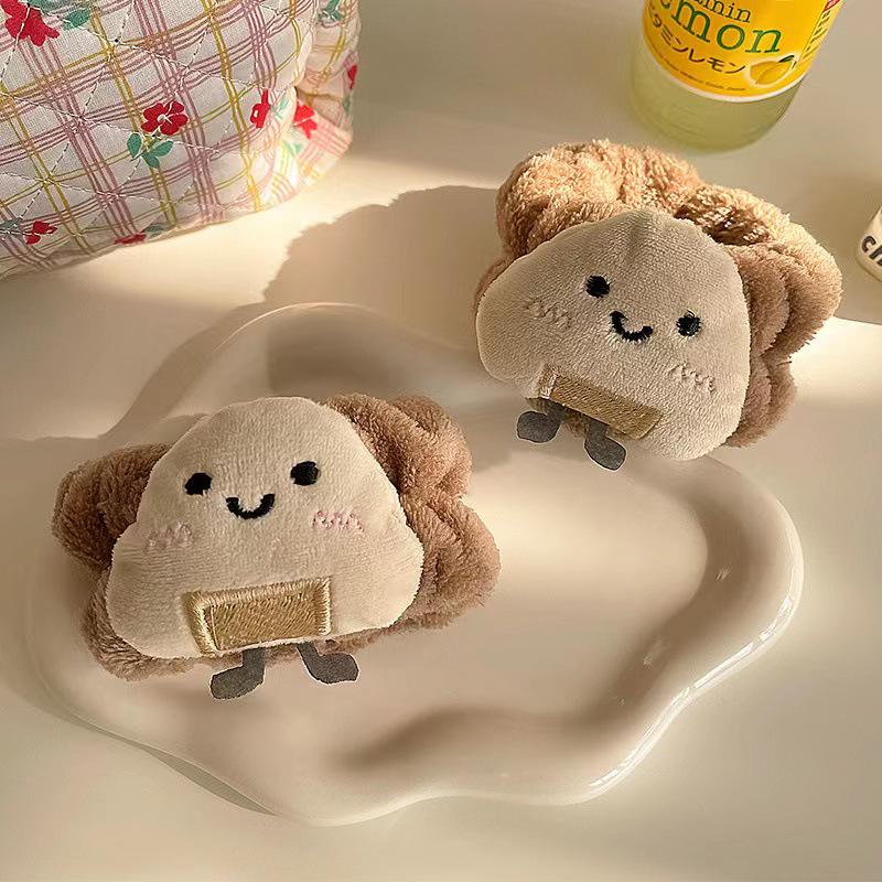 Cute Cartoon Toast Face Washing Waterproof Wristbands - Absorbent, Moisture-Proof Wrist Guards for Toiletries and Sweat Absorption.