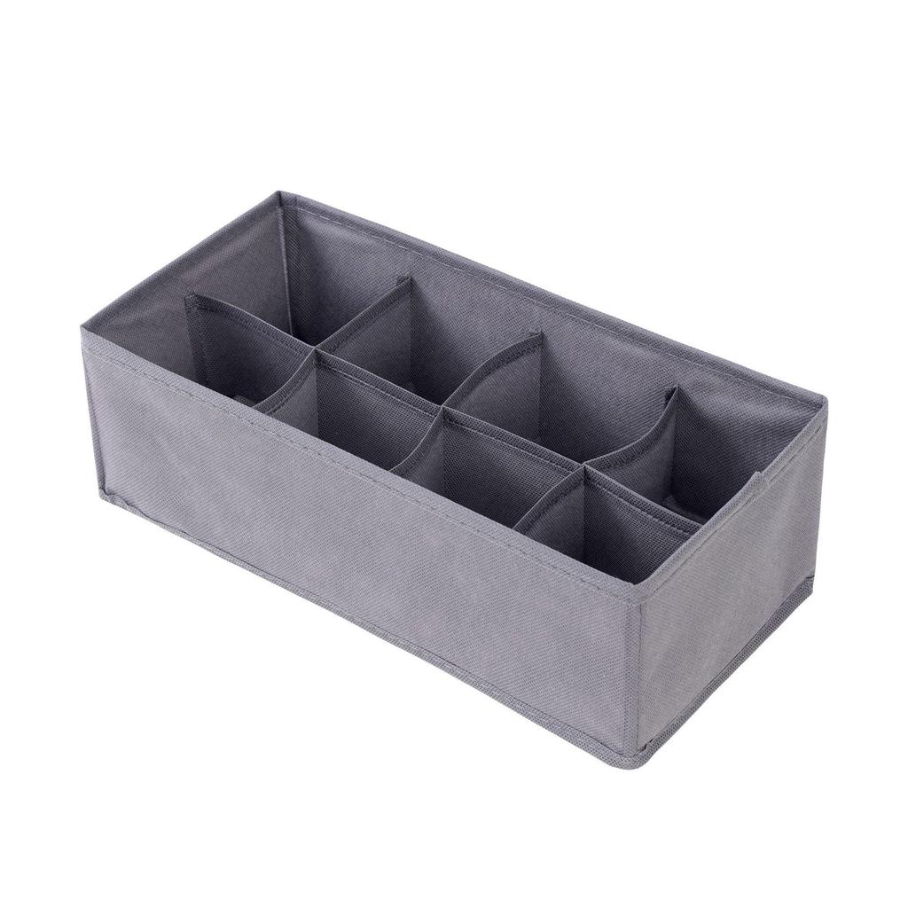 Foldable Underwear & Socks Storage Box with Dividers - Wardrobe Organizer for Bras and Panties.