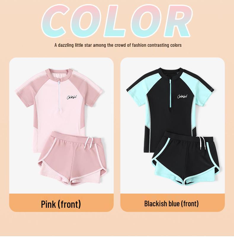 Girls' Quick-Dry Split Swimsuit - 2025 Summer Collection for Older Kids
