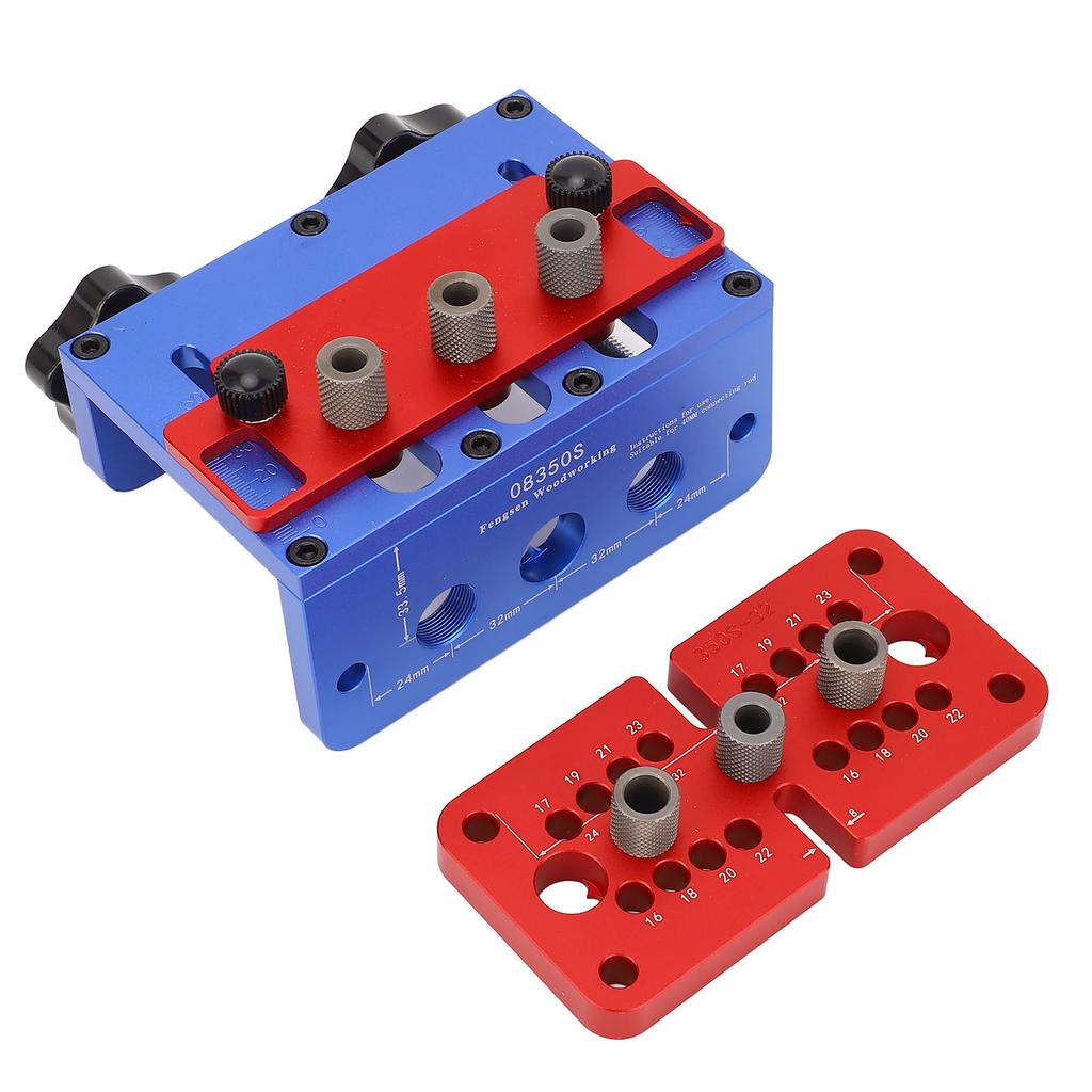 Wood Dowel Hole Drilling Guide 3 in 1 Woodworking Position Furniture Repair Dowel Cam Jig Drill Bit