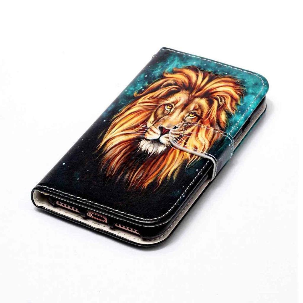 Male Lion Pattern Shockproof Card Slots PU Leather Wallet Case for iPhone,Samsung,Huawei,Xiaomi,Moto,Tecno,Google,Nokia,Oppo,ZTE,Blackview...