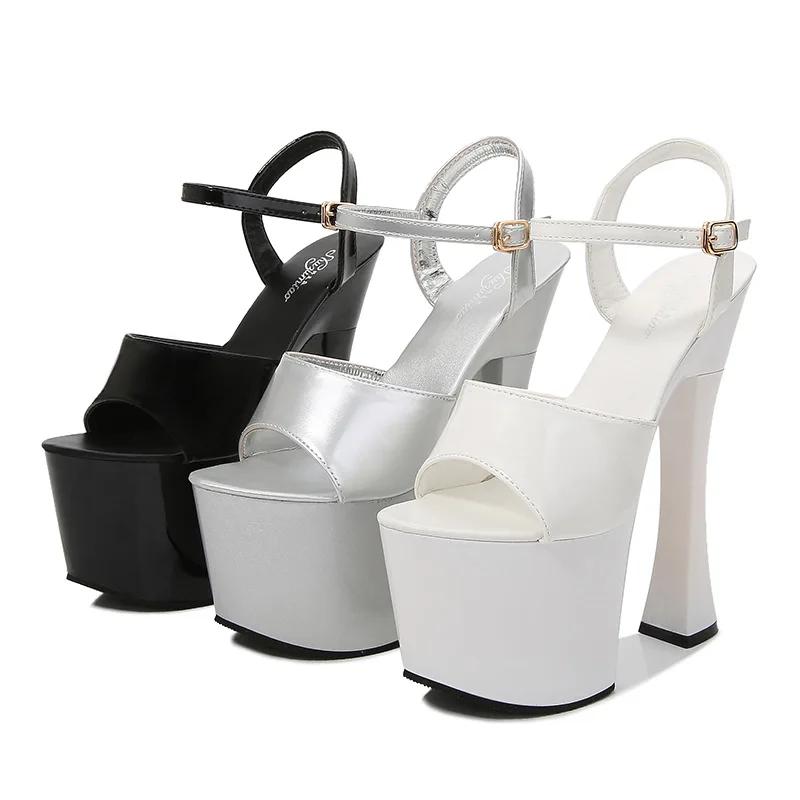 Fashion 2025 new nightclub super high heels sandals female work shoes catwalk pole dancing shoes waterproof platform