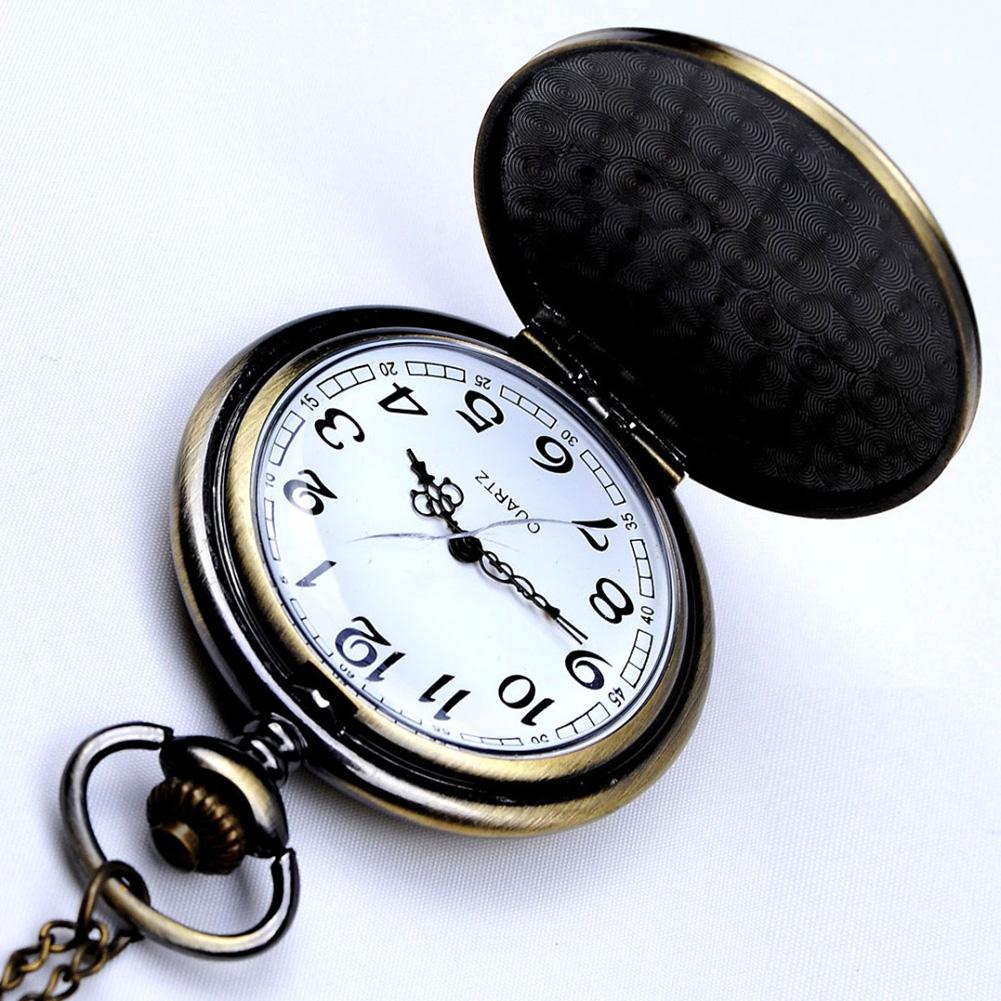 Luxury Men Pocket Watch Vintage Bronze Chain Pendant Pocket Watch Gift