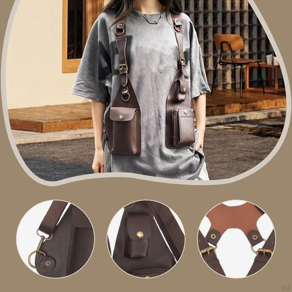 Underarm Shoulder Bag Cycling Steampunk Fashion Multipurpose PU Leather Vest