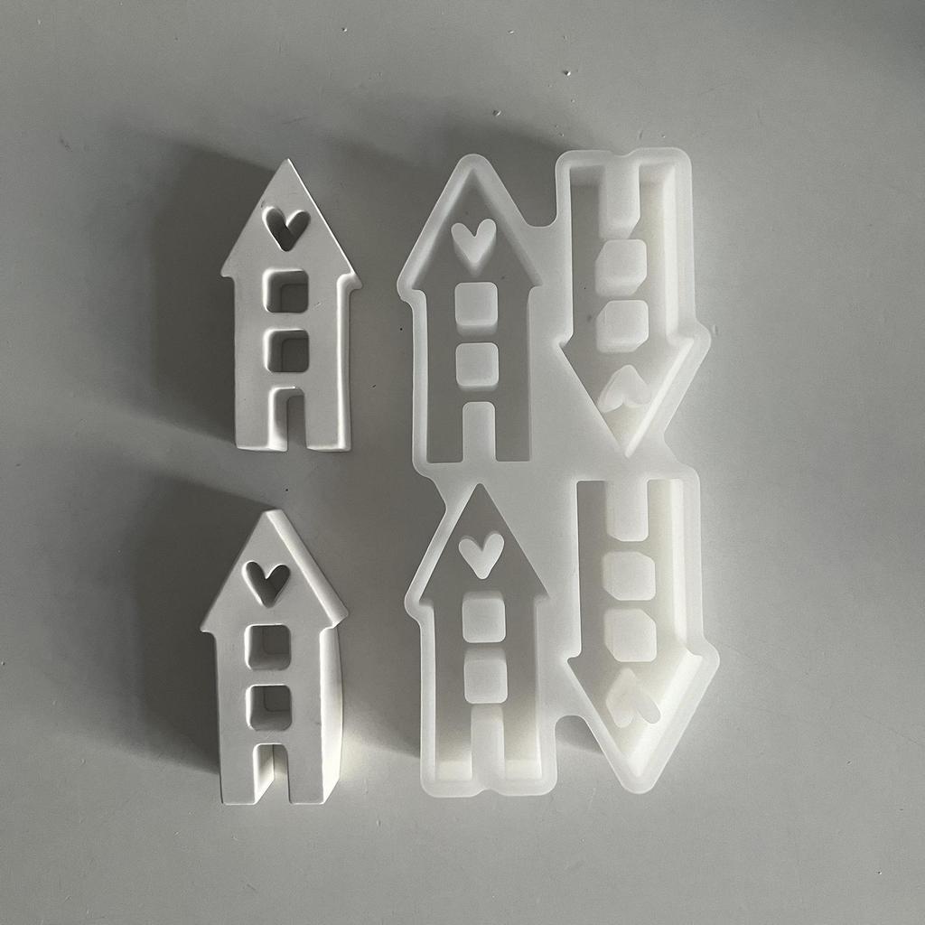 House Insert Ornament Mold House Plaster Small House Moulds Ornament Drip Making Molds LS