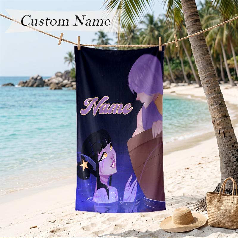 Asciugamano da Spiaggia Stampato con Nomi Personalizzati Mystery & Zoey Asciugamano Morbido Personalizzato per Nuoto Spiaggia Viaggio
