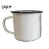 Enamel Coffee Mug for Camping Mug, Simple Style, with Multi-color Contrasting Rim, 360ml Compact Drinkware Gear Capacity Drinking Tea And Hot