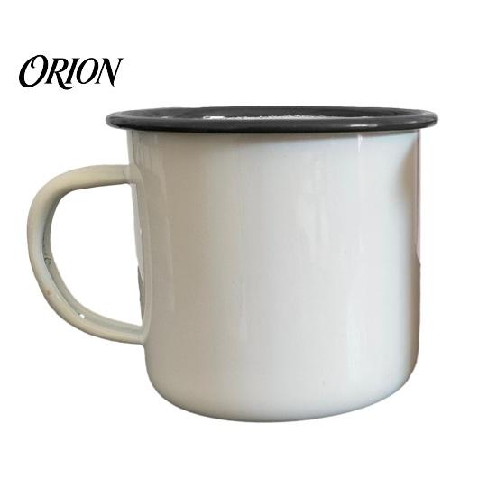 Enamel Coffee Mug for Camping Mug, Simple Style, with Multi-color Contrasting Rim, 360ml Compact Drinkware Gear Capacity Drinking Tea And Hot