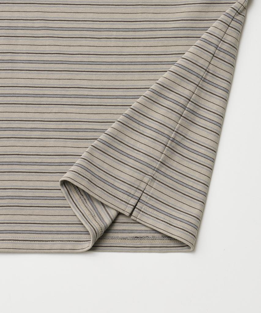 LE TIGRE Multi-Stripe Polo T-Shirt (Pale Khaki)