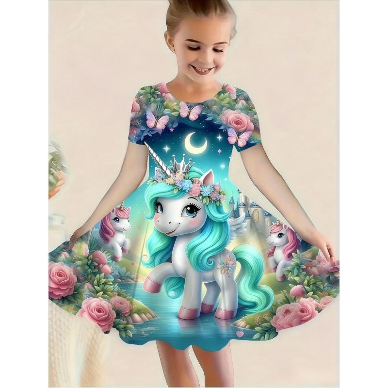 ' Magical Unicorn A-Line Dress with Flared Maxi - Spring Summer Party Wedding Dress,