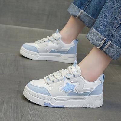 Japanese Star Board Shoes Women's Autumn Platform Student Color Matching Casual Height-increasing Round Head Sports Shoes