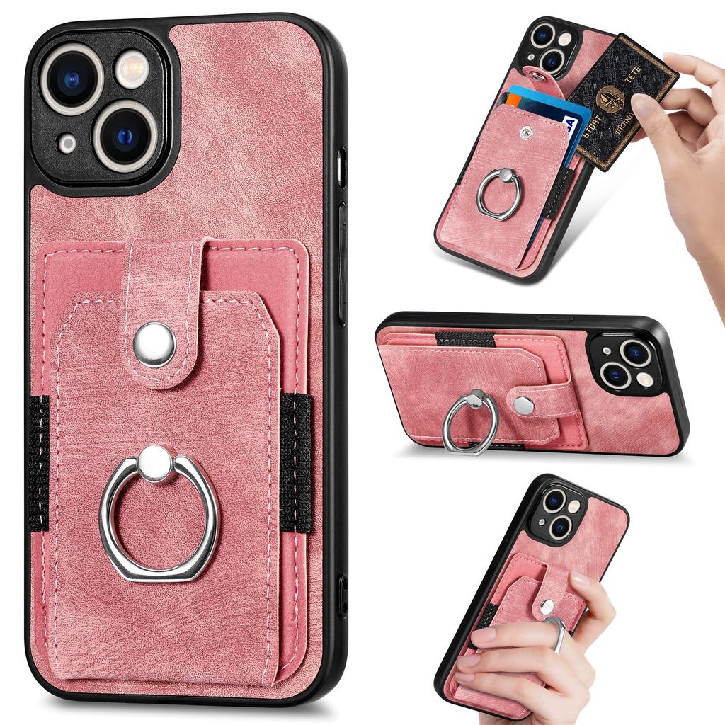 Kickstand Ring Leder Kartenhalter Fall für Iphone 14 Pro Max 13 11 12 15 Pro 14 Plus Iphone13 Iphone15 Telefon Zubehör Abdeckung