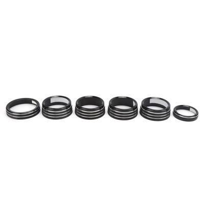 6PCS Air Conditioner Audio Headlight Button Cover Kit Black Replacement for Ford F‑150 4‑Wheel Drive Trailer 2016‑2019