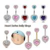 Liebe Zirkon Bauchnabelring Strass Körperpiercing Schmuck Doppelherz Bauchnabelring Mädchen