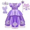 Vestido de Role Play Fofo Pequena Sophia Vestido de Baile Sofia Fantasia Vestido Comprimento Chá Bufante Vestido de Festa de Aniversário Como uma Princesa Estagiária