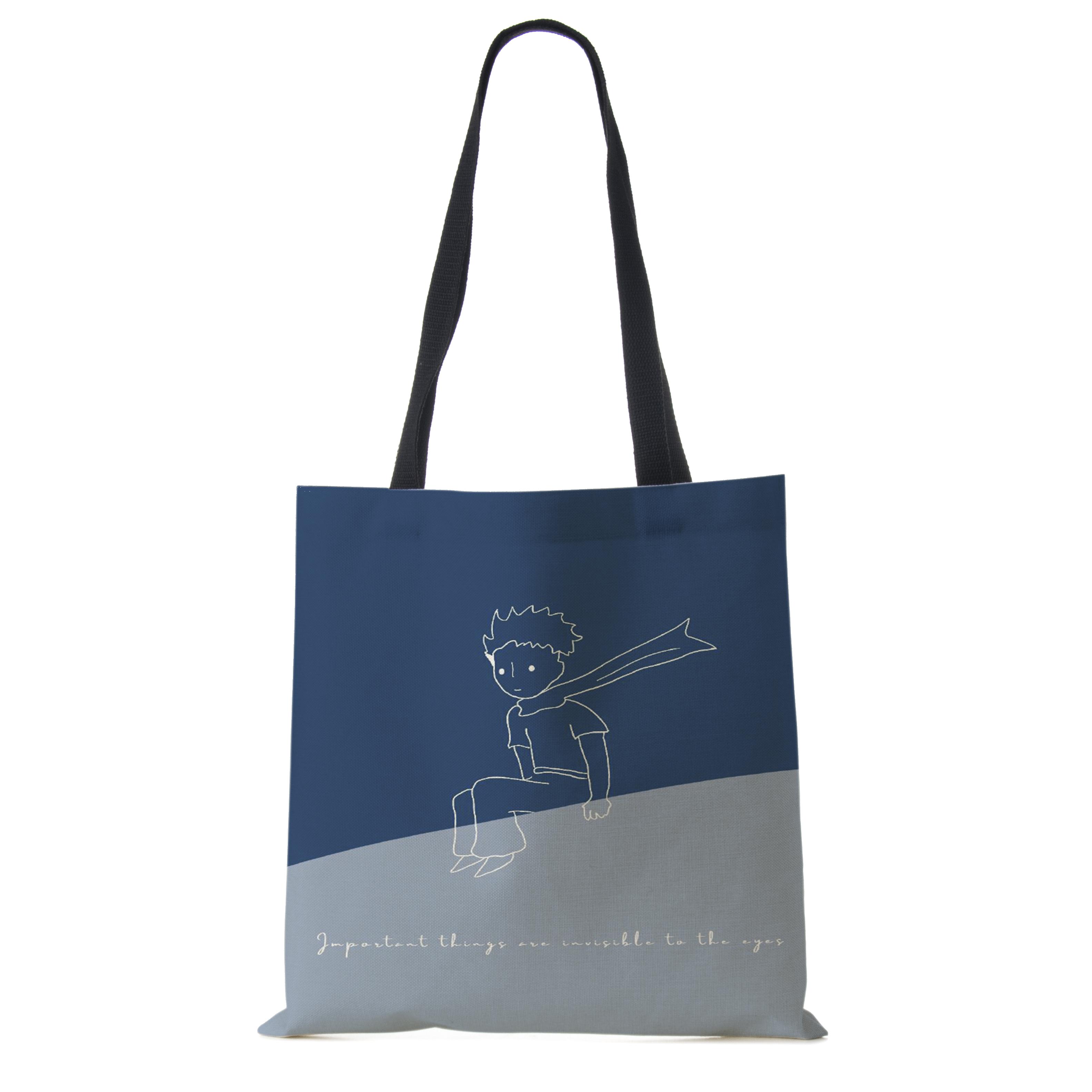 

Классический мультфильм Le Petit Prince с принтом лисы и розы, женские сумки, женская повседневная сумка для отдыха, сумка через плечо, эко-сумки для покупок на открытом воздухе