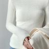 Sweater for Women Autumn Winter Thickened Warm Knitted Stretchy Long Sleeve High-neck Tops