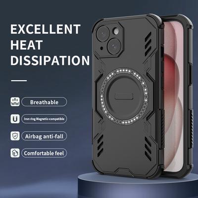 Hard Magnetic Phone Case For iPhone 15 16 Pro Max 16E Samsung Galaxy S25 Ultra A06 A16 A26 Dual-Layer Heavy Duty TPU+PC Shockproof Cover For Redmi