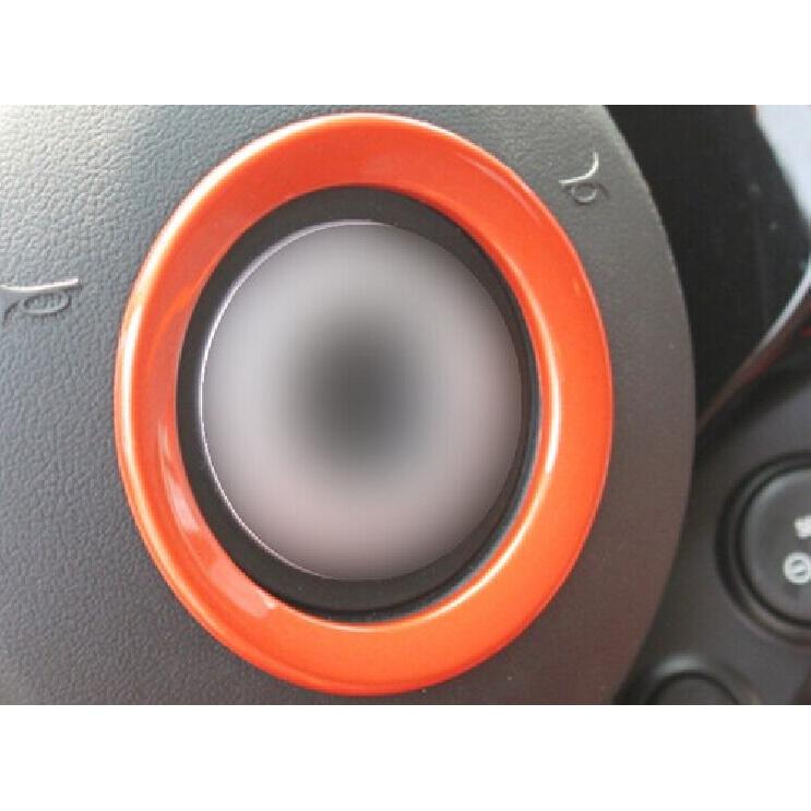 Button Trim Cover ABS Steering Wheel Horn Orange For Benz Smart Fortwo 2015-
