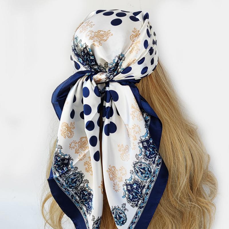 Four Seasons Square Kerchief Popular 90X90CM Stripe Shawls Fashion New Sunscreen Bandannas Europe And America Silk Scarves