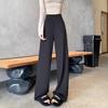 Black Senior Suit Pants Women's Spring and Summer New High Waist Drape Casual Mopping Narrow Straight Wide-leg Pants
