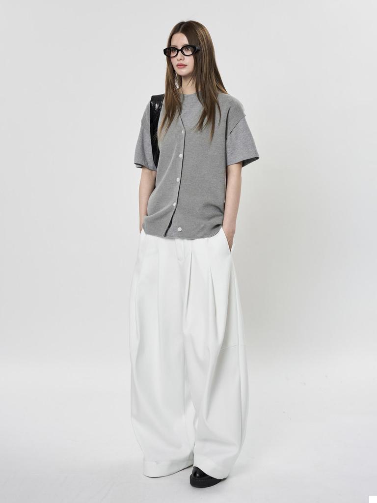 Louvre Korean Retro V-Neck Wool Knit Vest - Women's Slim Fit, Loose, Flexible Spring Top