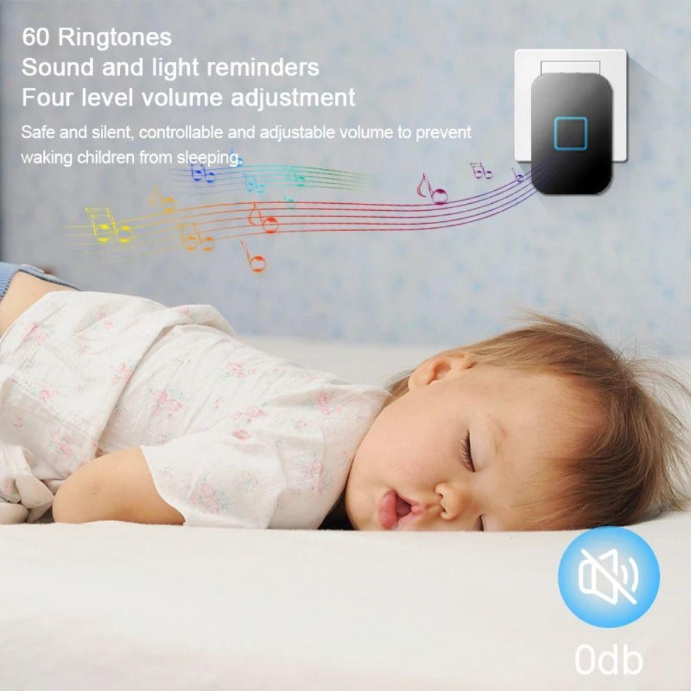Waterproof Smart Doorbell 60 Chimes Door Chime Kit Long Range Welcome Doorbell  Remote Control