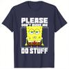 Unisex T Shirt Spongebobs Please Dont Make Me Do Stuff T Shirts Popular Summer Tee Shirt Vintage Pattern Cotton Tops Plus Size