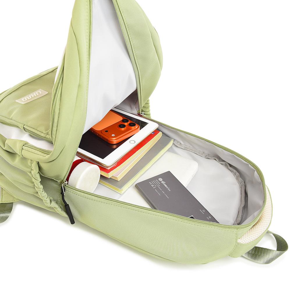 Schoolbag Large Capacity Junior and High School Student Schoolbag Multi-compartment Light and Simple Backpack Premium Sense Solid Color Casual