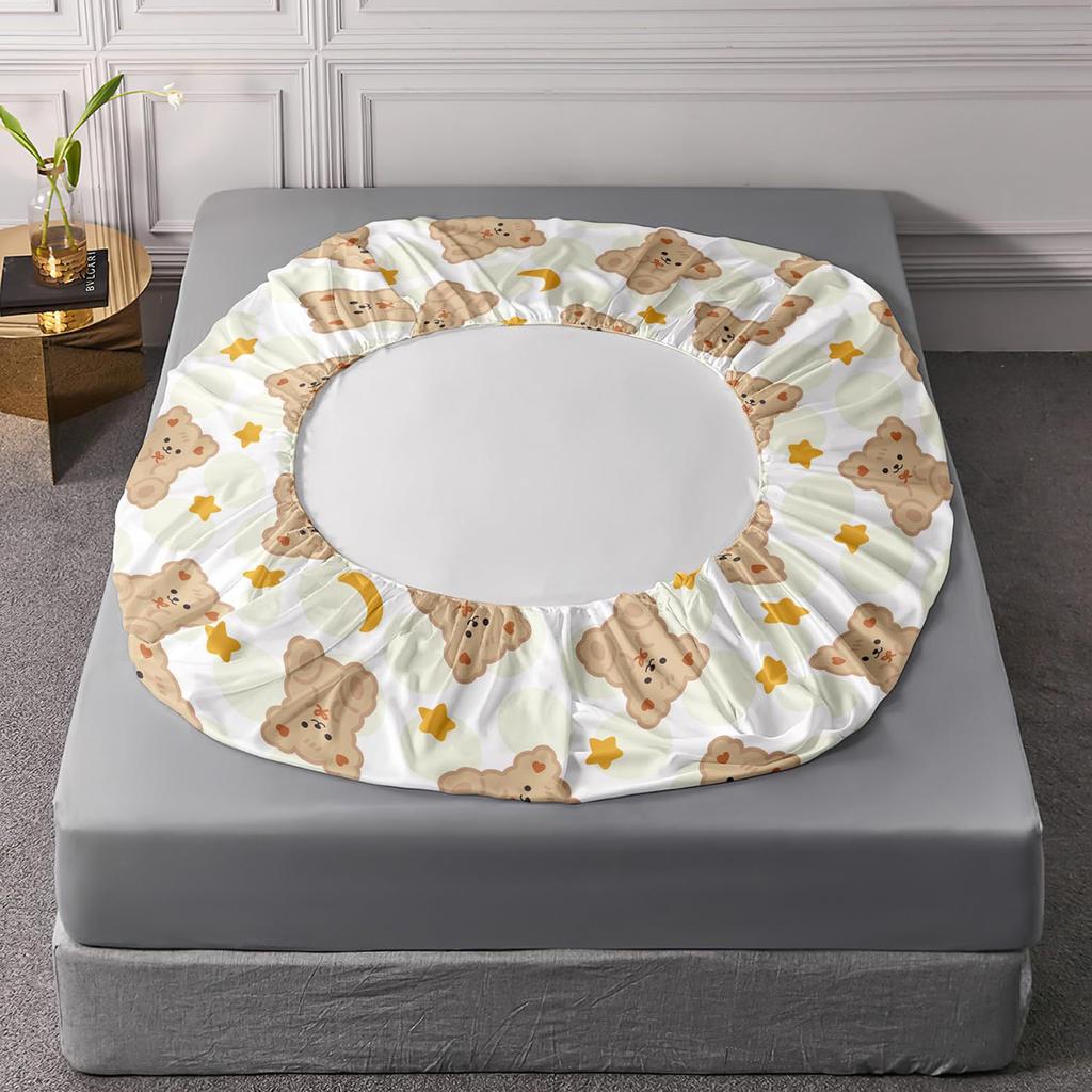 Cute Cartoon Bear Pattern Bed Hat Four-Piece Bedding Set Bedroom Dormitory Bedding Decoration