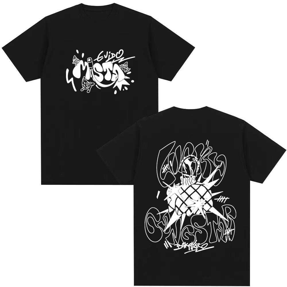This Cool JoJo’s Bizarre Adventure Guido Mista and Sex Pistols Graffiti-Style Black Cotton T-Shirt is Ideal for Anime Enthusiasts and Streetwear 4XL