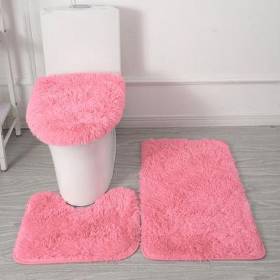 Conjunto de tapete de banho de 3 peças, ultra macio, antiderrapante, secagem rápida, amigável à pele, absorvente, luxuoso, conjunto de tapete de banho