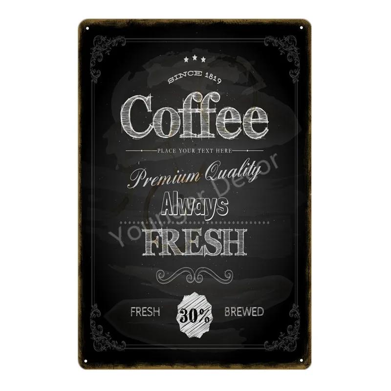 Coffee Menu Plaque Home Bar Cafe Vintage Wall Decor Art Metal Tin Signs Pub Tavern Retro Decorative Plates Metal Poster YJ177