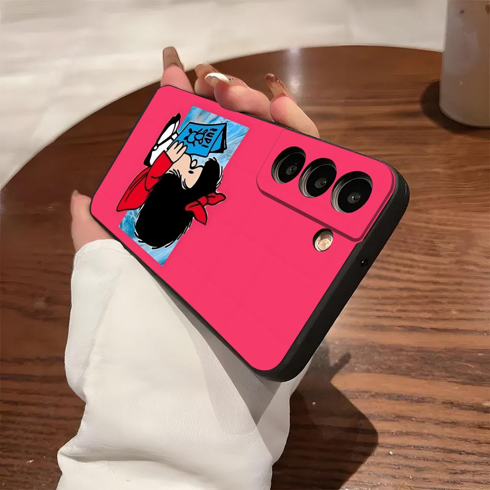 Anime M-Mafalda Phone Case For Samsung S26 S25 S24 FE S23 S22 S21 Plus S20 Ultra Note20Ultra Black Soft Shell